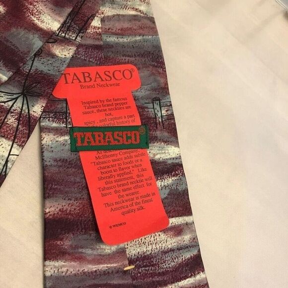 #1224 VTG TABASCO BOTTLES MEN'S SILK NECKTIE NWT 58 IN x 4 IN - Picture 2 of 5